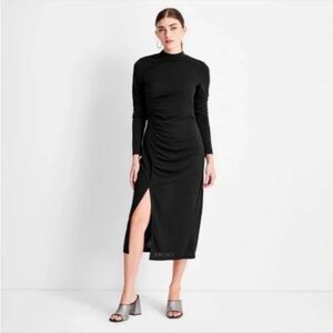 Future collective side slit black dress